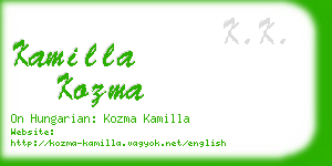 kamilla kozma business card